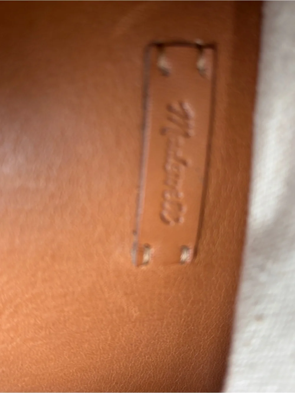 Madewell Cognac Leather Bucket Crossbody Bag Gold Hardware Drawstring Near New